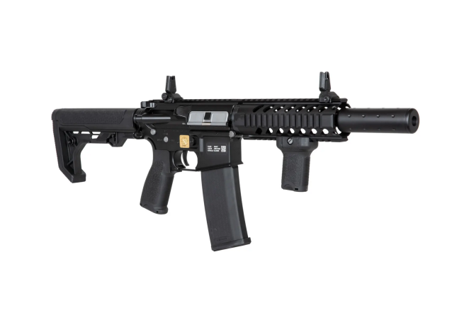 Specna Arms SA-E11 EDGE mit X-ASR Mosfet und Light Ops Schaft Black AEG 0,5 Joule