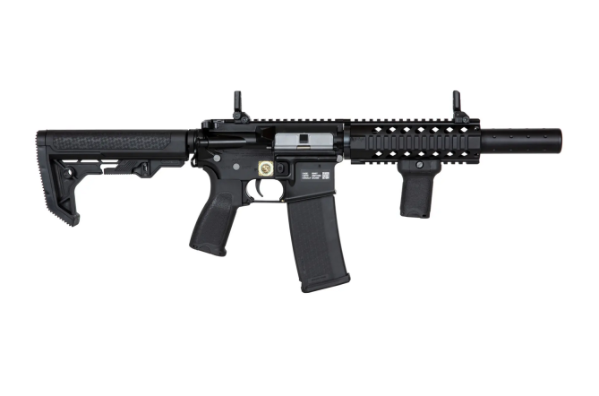 Specna Arms SA-E11 EDGE mit X-ASR Mosfet und Light Ops Schaft Black AEG 0,5 Joule