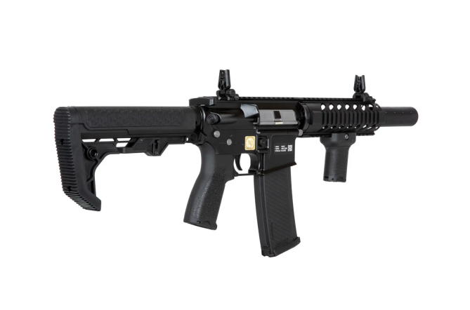 Specna Arms SA-E11 EDGE mit X-ASR Mosfet und Light Ops Schaft Black AEG 0,5 Joule