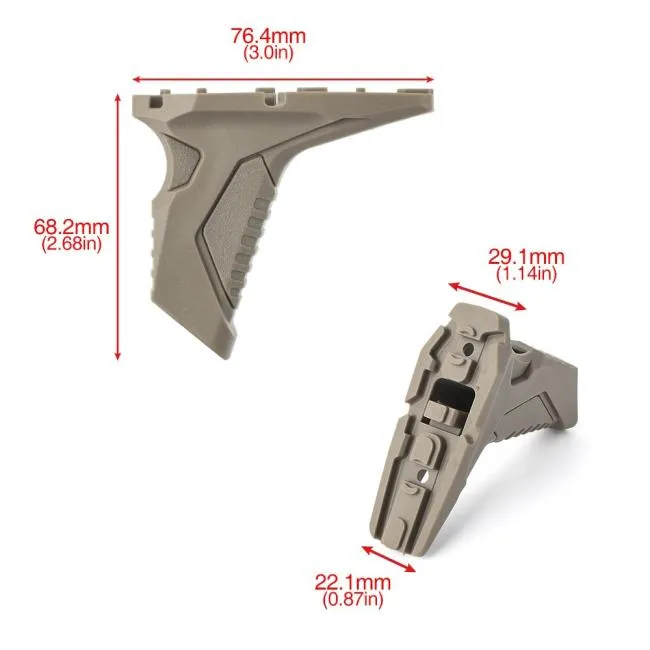 LINK ANGLED HAND STOP FOR M-LOK/KEYMOD SYSTEMS TAN