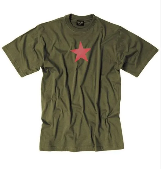 T-SHIRT M.DRUCK ′RED STAR′ OLIV