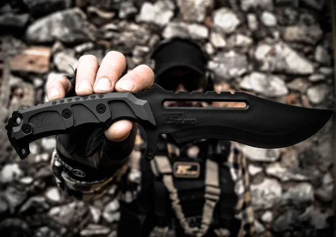 TS BLADES RAPTOR G3 GRIP BLACK PARACORD DUMMY KNIFE