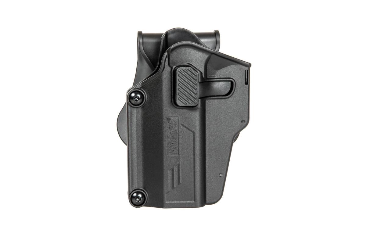 Amomax Universal Per-Fit Paddle Holster Black passt für über 200 Pistolentypen links Händer