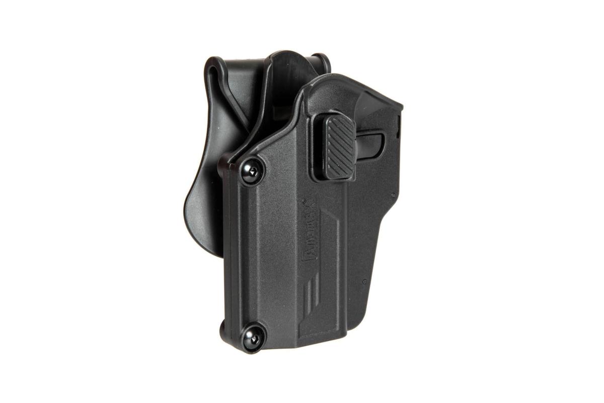 Amomax Universal Per-Fit Paddle Holster Black passt für über 200 Pistolentypen links Händer