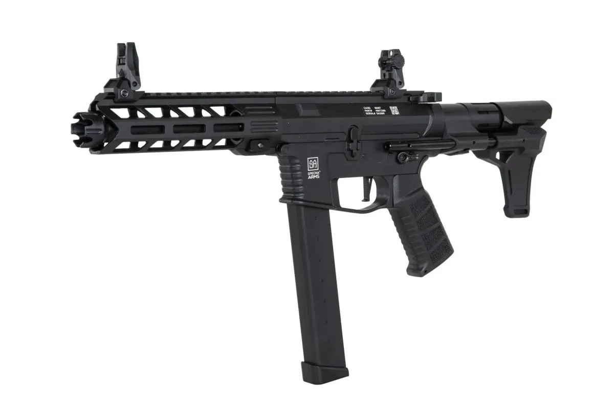 Well WE01A / Specna Arms SA-FX10 SMG Black E.T.U mit Mosfet & 2 Magazinen 0,5 Joule AEG