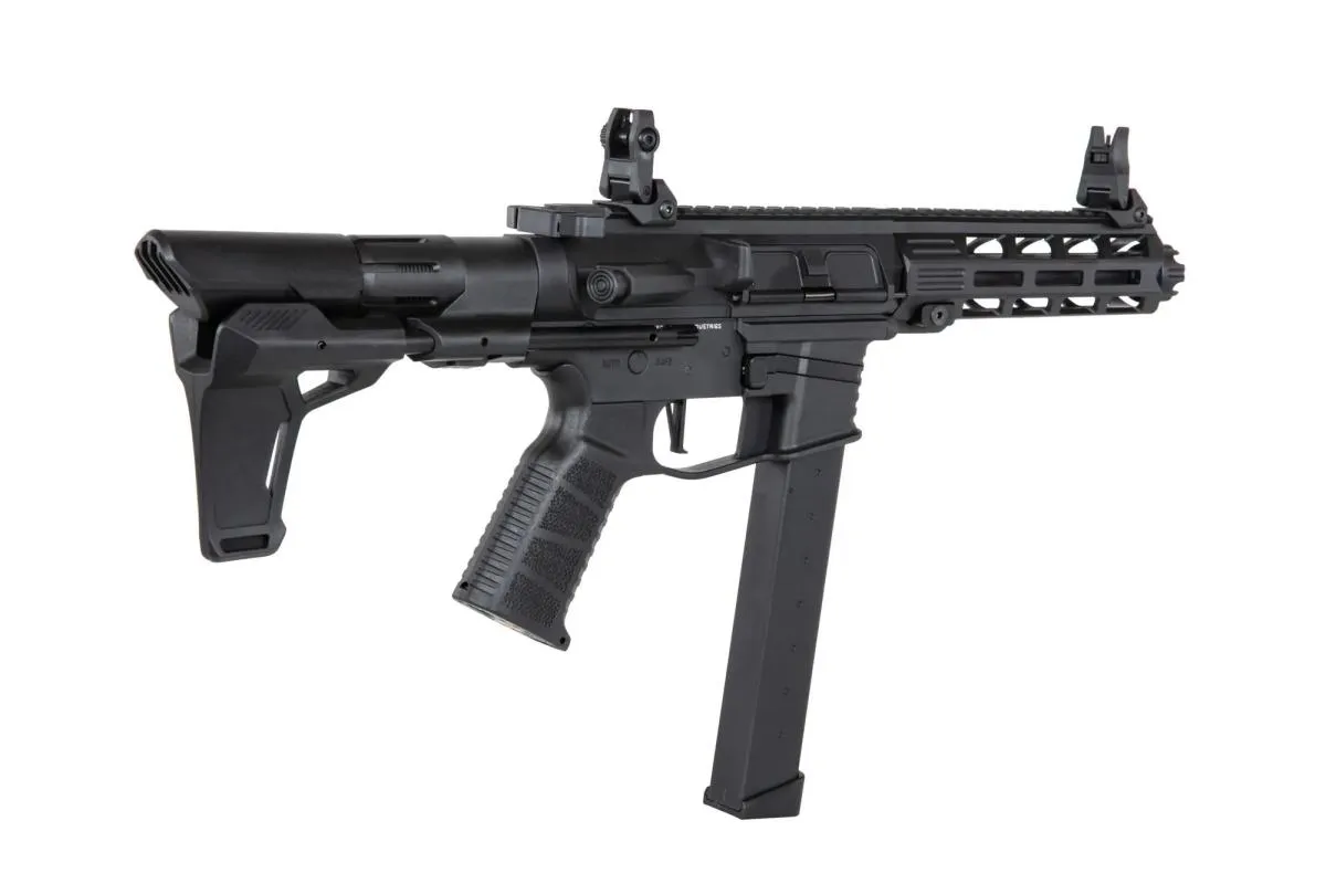 Well WE01A / Specna Arms SA-FX10 SMG Black E.T.U mit Mosfet & 2 Magazinen 0,5 Joule AEG