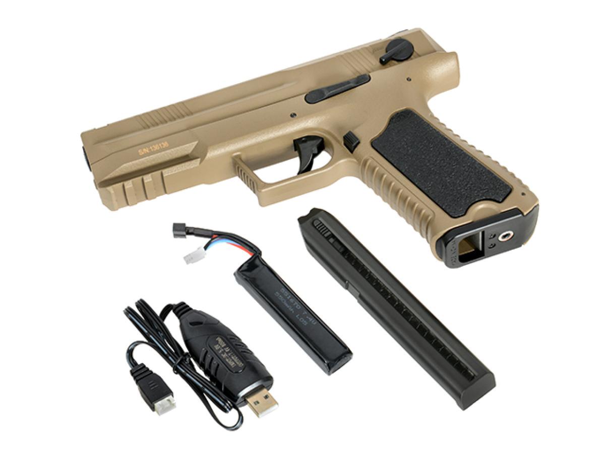 CM127 Tan Mosfed Edition Gen. 3 AEP Pistol 0,5 Joule (Li-Po+Mosfet)