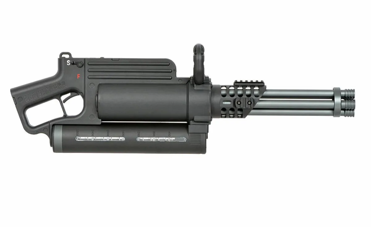 Well WE23-X Minigun mit 5 rotierenden Läufen 0,5 Joule
