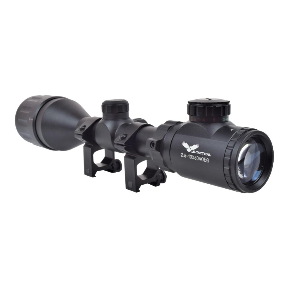 JS-TACTICAL SCOPE 50MM LENS 2.5X-10X ZOOM Black