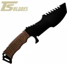 TS-BLADES HUNTSMAN G3 GRIP COYOTE BROWN PARACORD DUMMY KNIFE
